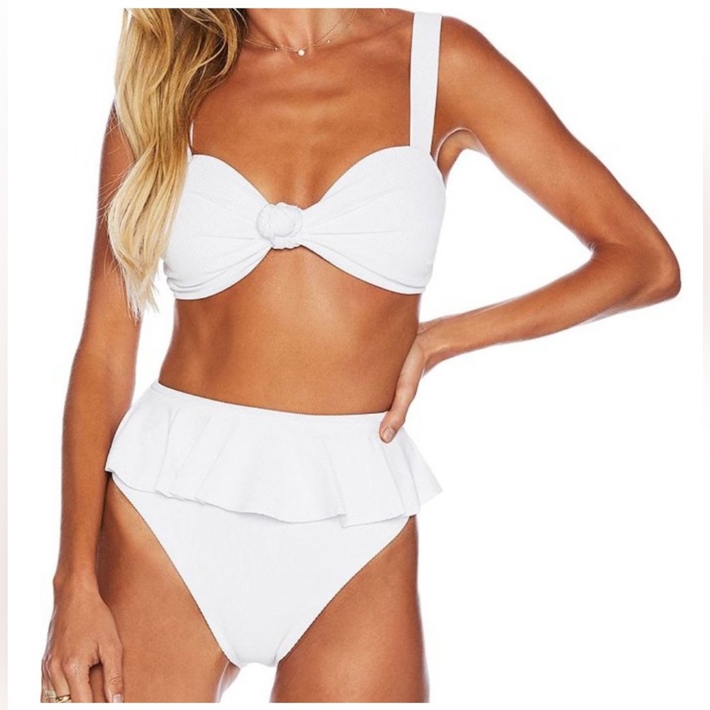 Beach Riot White Bikini Embroidered Set